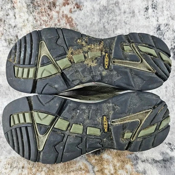 Keen Hiking Trail Shoes Womens 10 Olive Green Suede Lace Up Rubber Toe Rugged - Picture 13 of 16